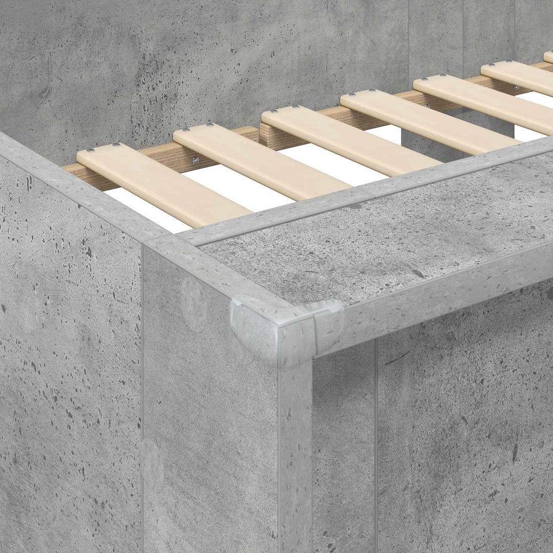 Køjeseng til Børn Beton Grå 100 x 200 cm Konstrueret træ
