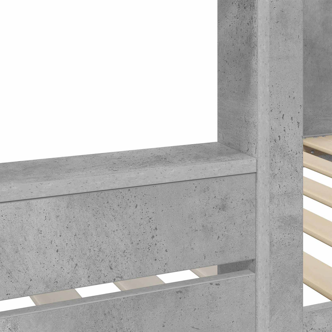 Køjeseng til Børn Beton Grå 100 x 200 cm Konstrueret træ