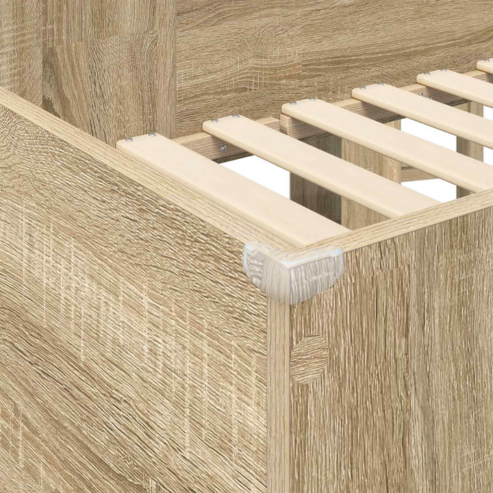 Loft Sengestel med Skrivebord med hylde Sonoma eg 75 x 190 cm