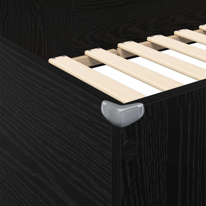 Loft Sengestel med Skrivebord med hylde Sort eg 100 x 200 cm