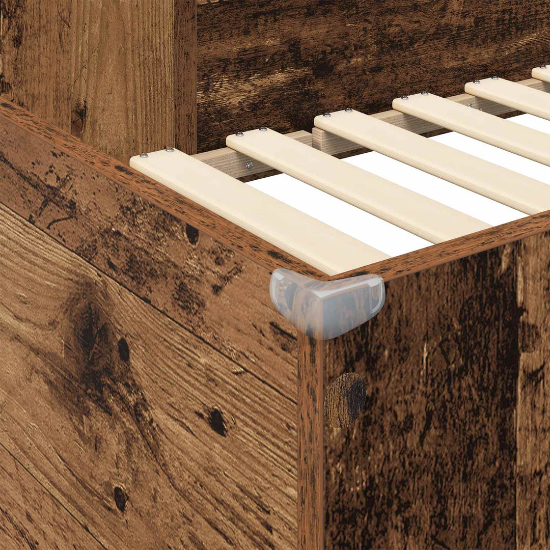 Loft Sengestel med Skrivebord Gammelt træ 100 x 200 cm