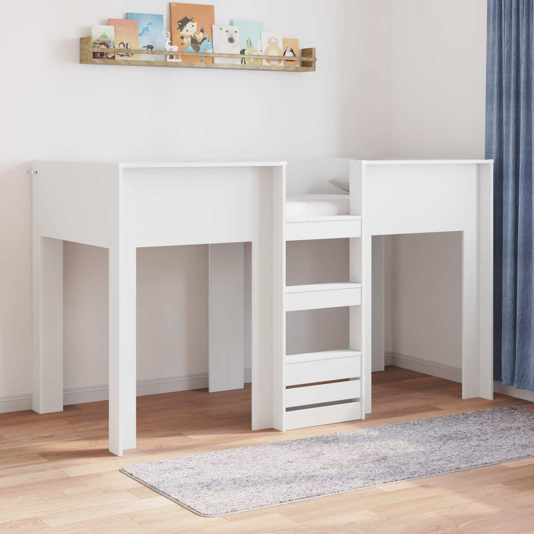Køjeseng til Børn Hvid 75 x 190 cm Konstrueret træ
