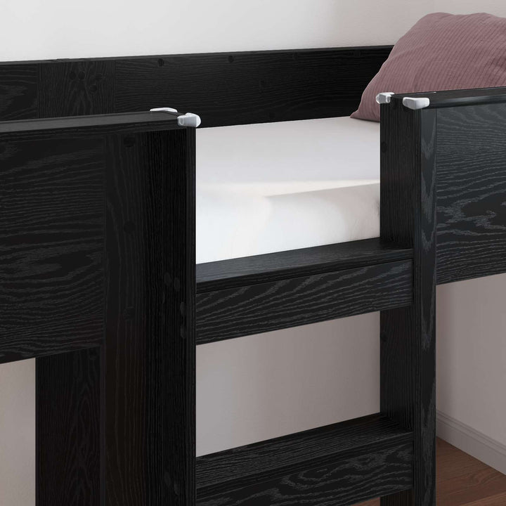 Køjeseng til Børn Sort eg 75 x 190 cm Konstrueret træ