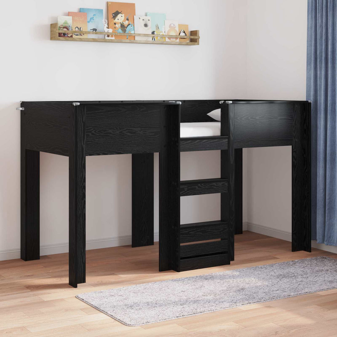 Køjeseng til Børn Sort eg 75 x 190 cm Konstrueret træ