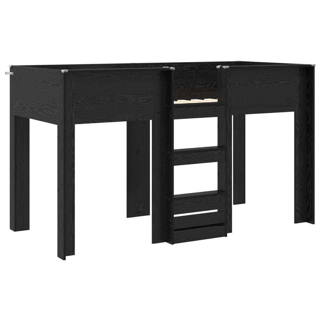 Køjeseng til Børn Sort eg 75 x 190 cm Konstrueret træ