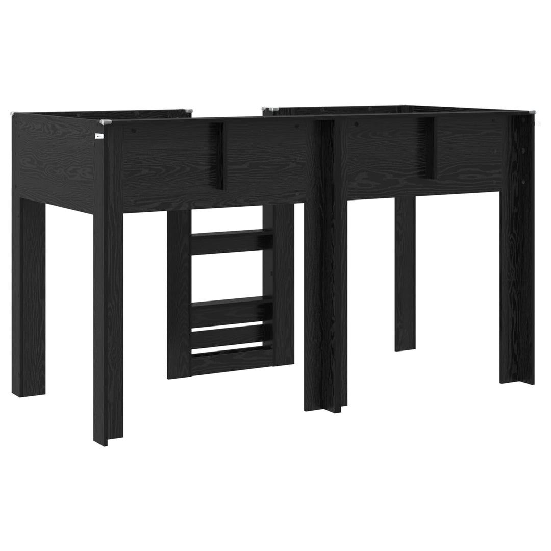 Køjeseng til Børn Sort eg 75 x 190 cm Konstrueret træ