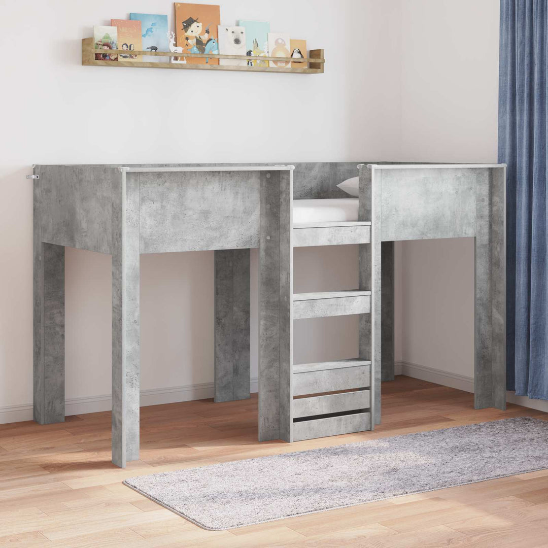 Køjeseng til Børn Beton Grå 75 x 190 cm Konstrueret træ