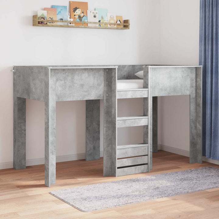 Køjeseng til Børn Beton Grå 75 x 190 cm Konstrueret træ