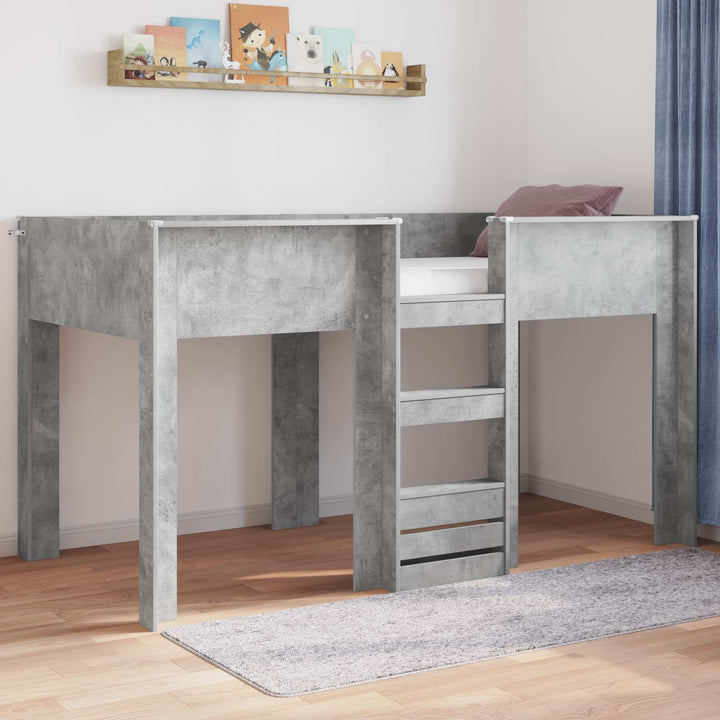 Køjeseng til Børn Beton Grå 90 x 190 cm Konstrueret træ