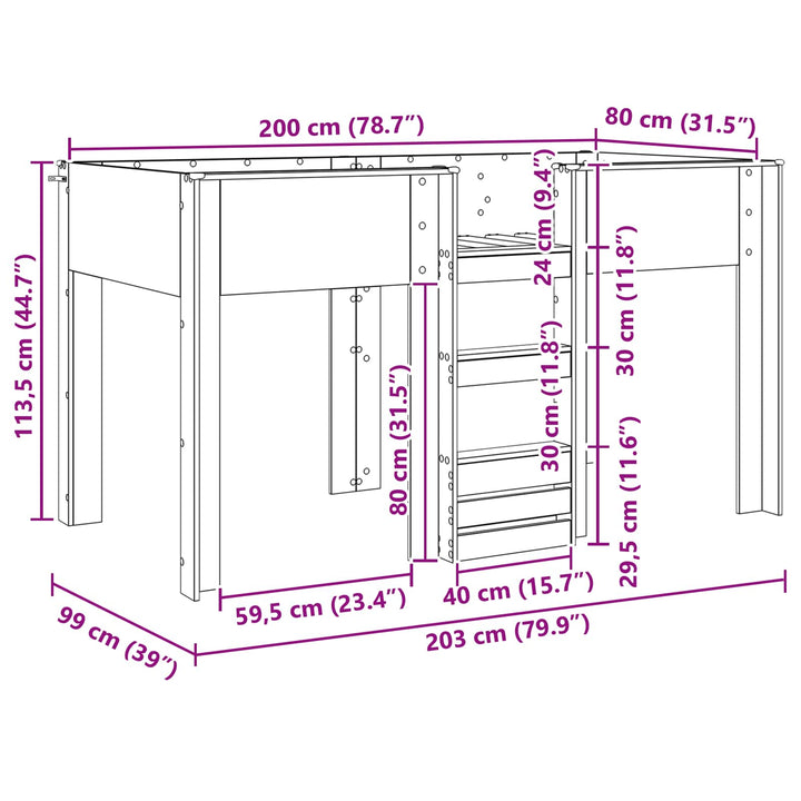 Køjeseng til Børn Hvid 80 x 200 cm Konstrueret træ