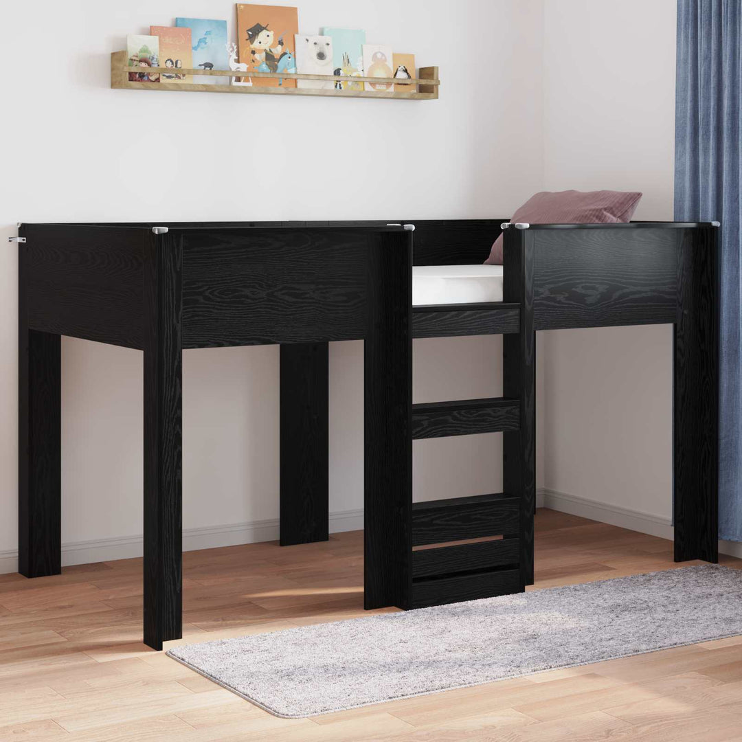 Køjeseng til Børn Sort eg 90 x 200 cm Konstrueret træ