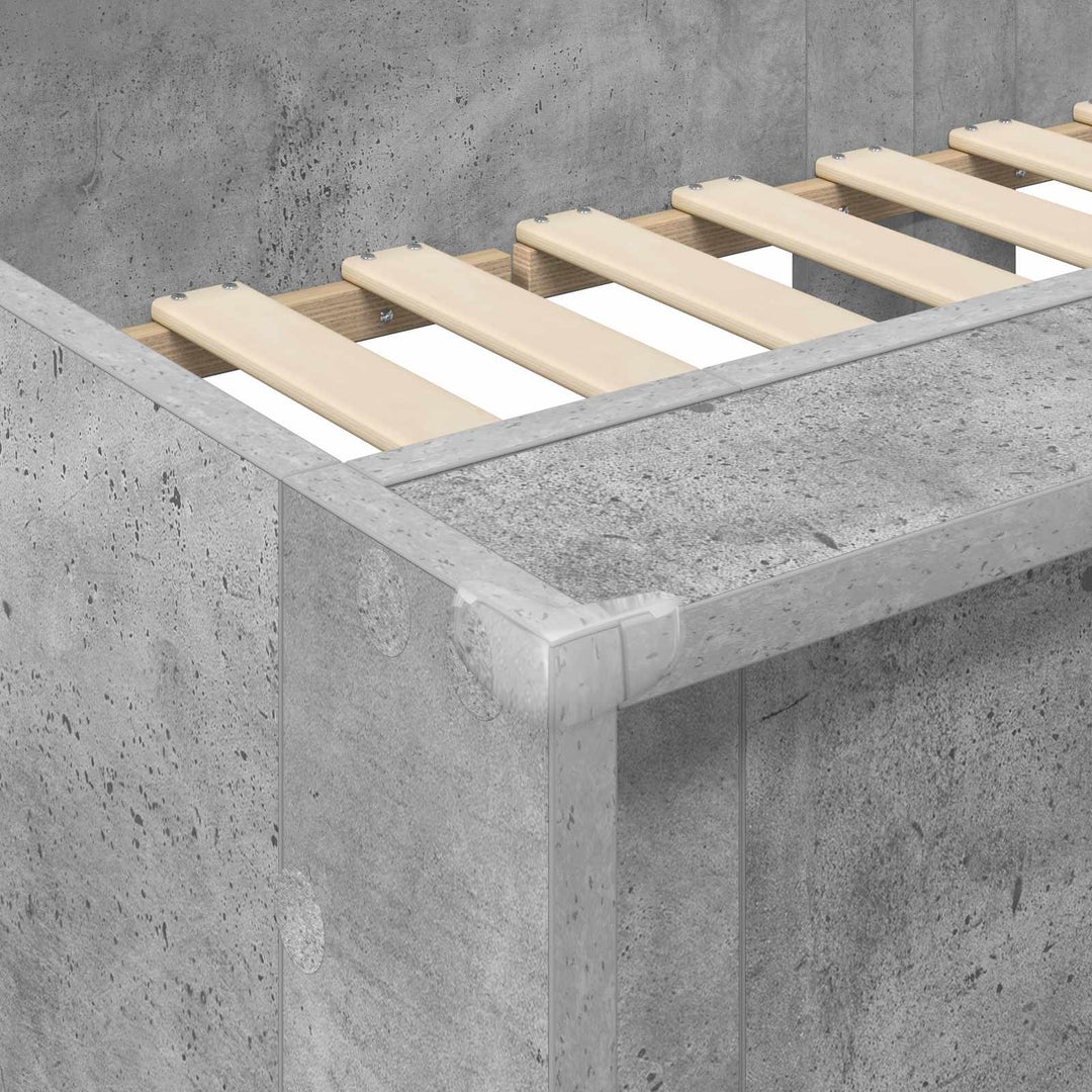 Køjeseng til Børn Beton Grå 90 x 200 cm Konstrueret træ