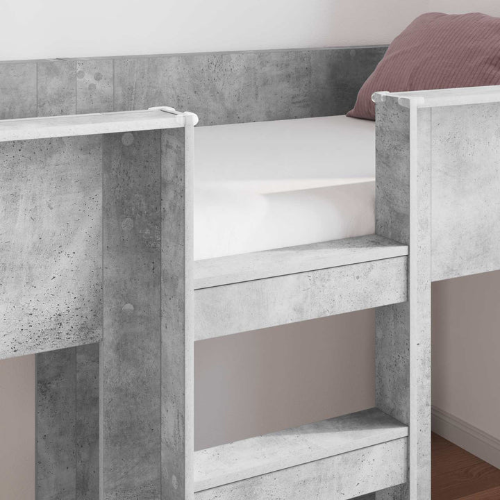 Køjeseng til Børn Beton Grå 90 x 200 cm Konstrueret træ