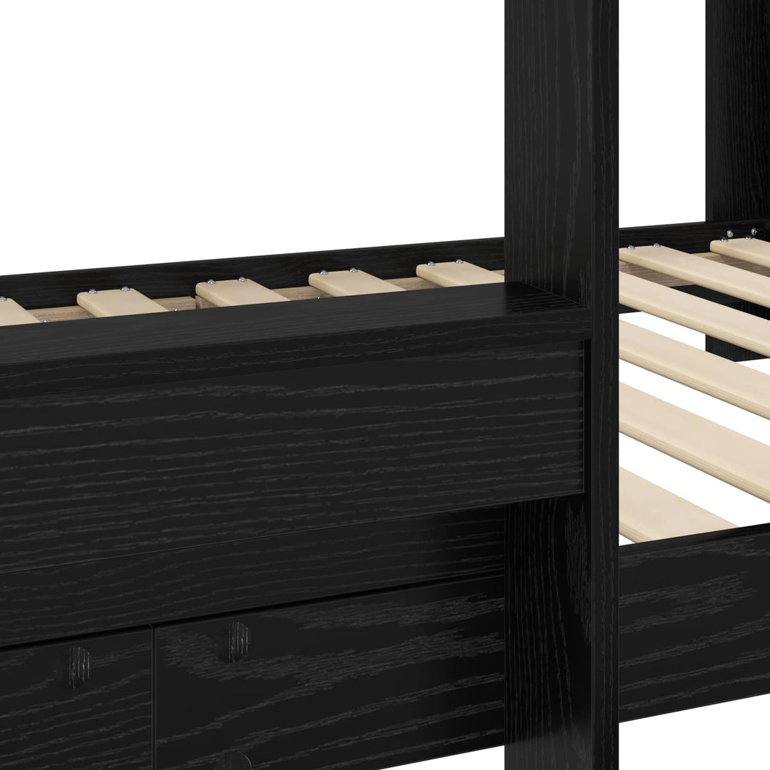 Køjeseng til Børn Sort eg 75 x 190 cm Konstrueret træ