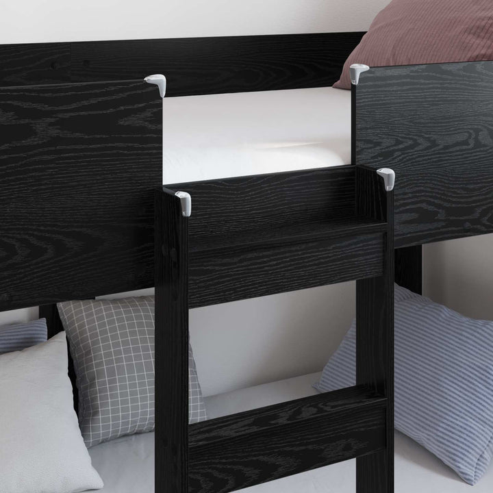 Køjeseng til Børn Sort eg 75 x 190 cm Konstrueret træ
