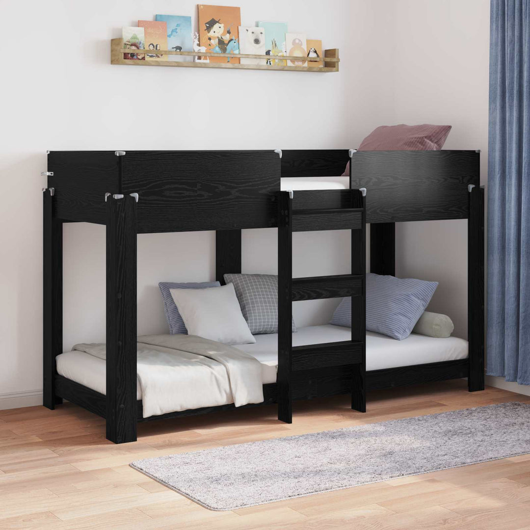 Køjeseng til Børn Sort eg 75 x 190 cm Konstrueret træ