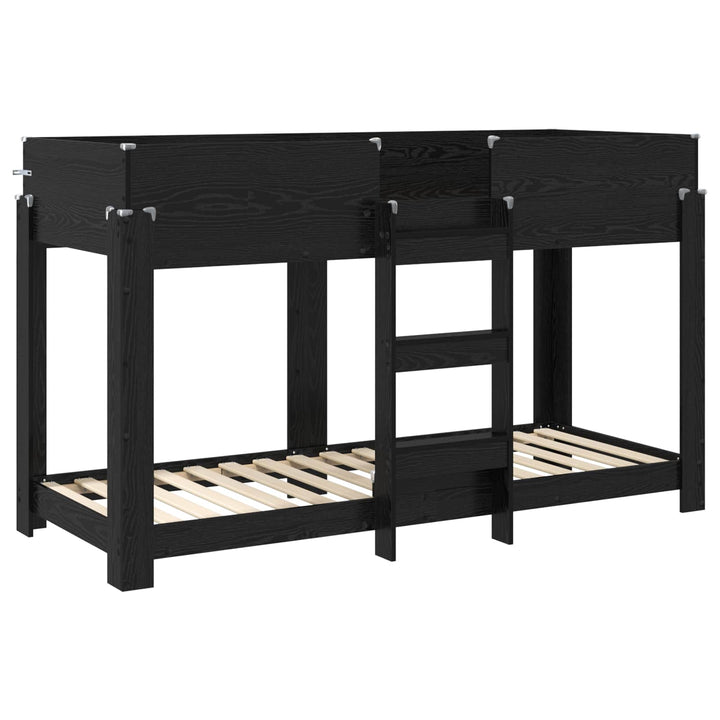 Køjeseng til Børn Sort eg 75 x 190 cm Konstrueret træ