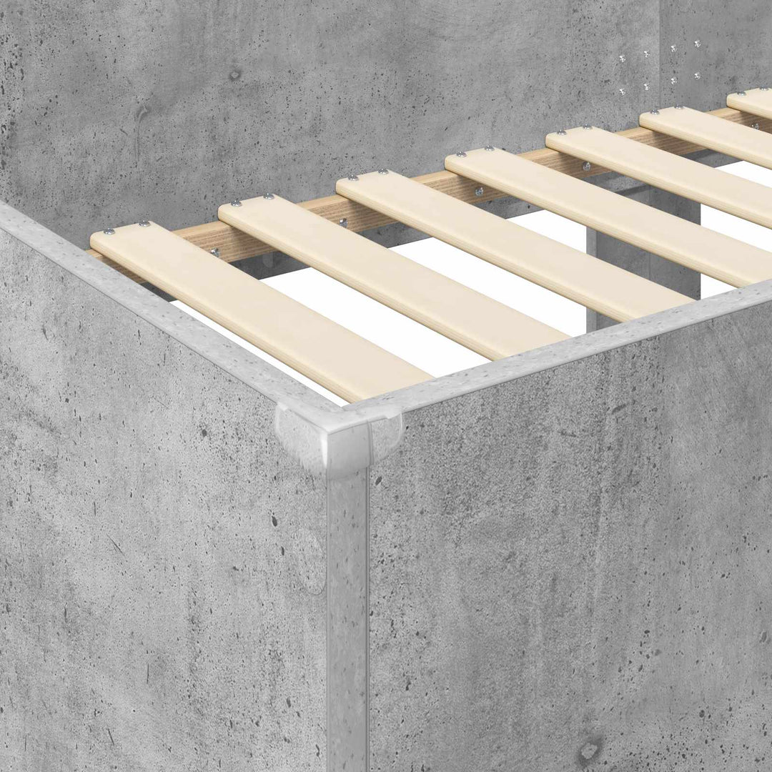Køjeseng til Børn Beton Grå 75 x 190 cm Konstrueret træ