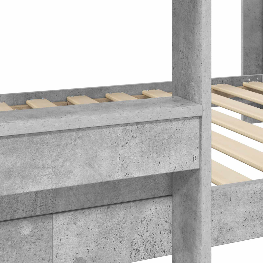 Køjeseng til Børn Beton Grå 75 x 190 cm Konstrueret træ