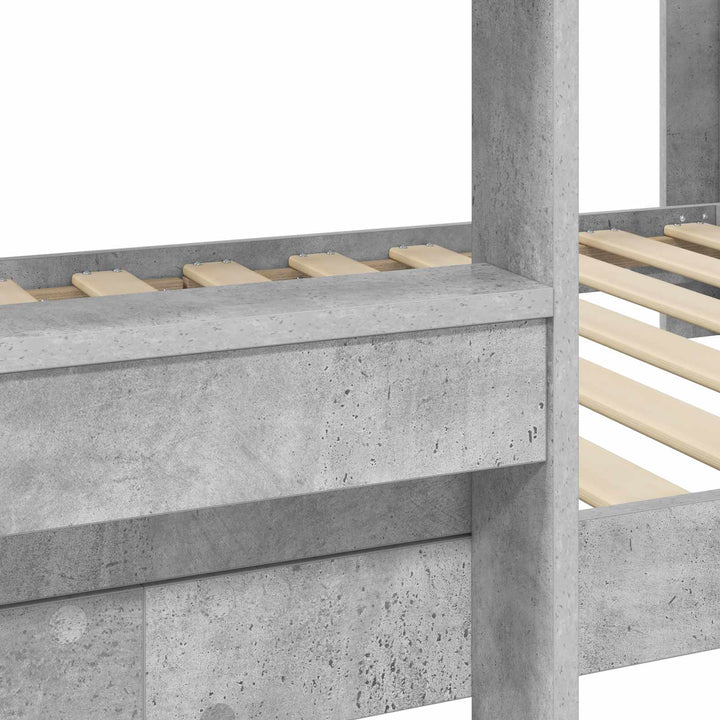 Køjeseng til Børn Beton Grå 75 x 190 cm Konstrueret træ