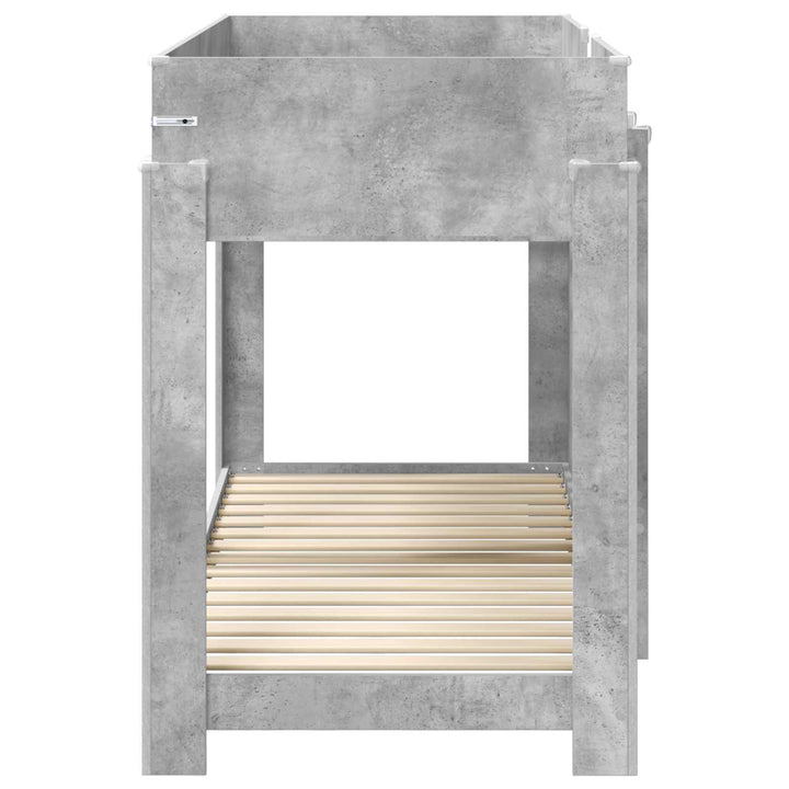 Køjeseng til Børn Beton Grå 75 x 190 cm Konstrueret træ