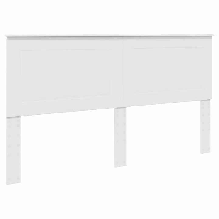 Sengestel med hovedgærde Hvid 200 x 200 cm Massiv fyrretræ