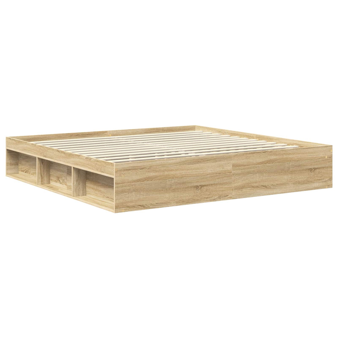 Sengestel med hovedgærde Sonoma 200 x 200 cm Massiv fyrretræ