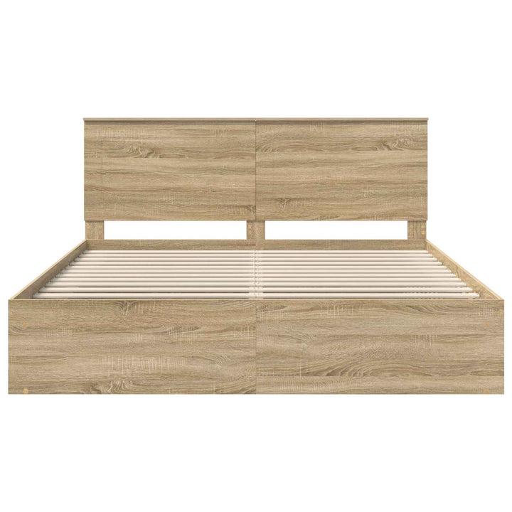 Sengestel med hovedgærde Sonoma 200 x 200 cm Massiv fyrretræ
