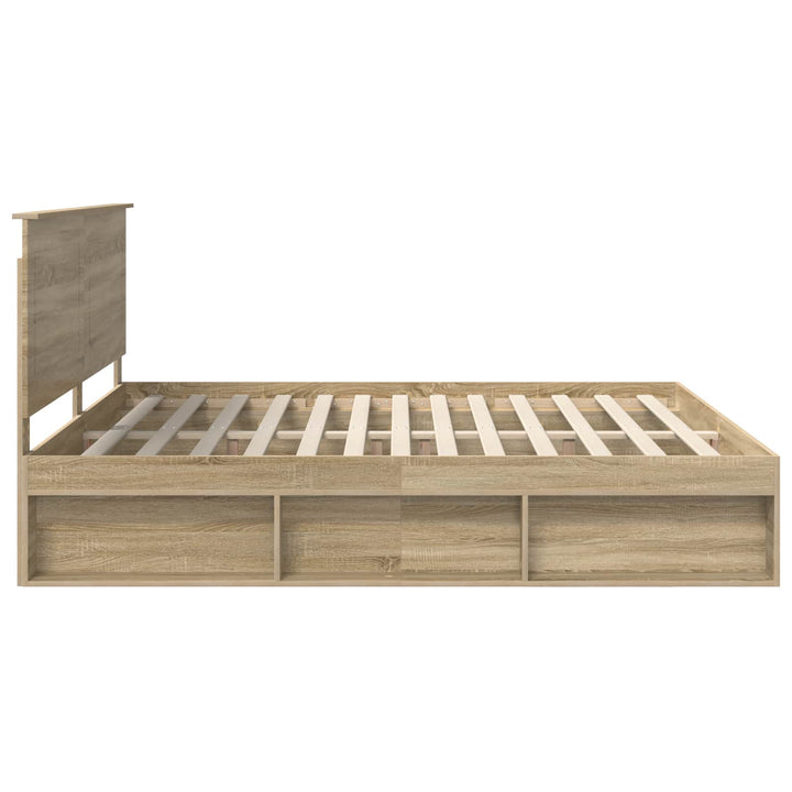 Sengestel med hovedgærde Sonoma 200 x 200 cm Massiv fyrretræ