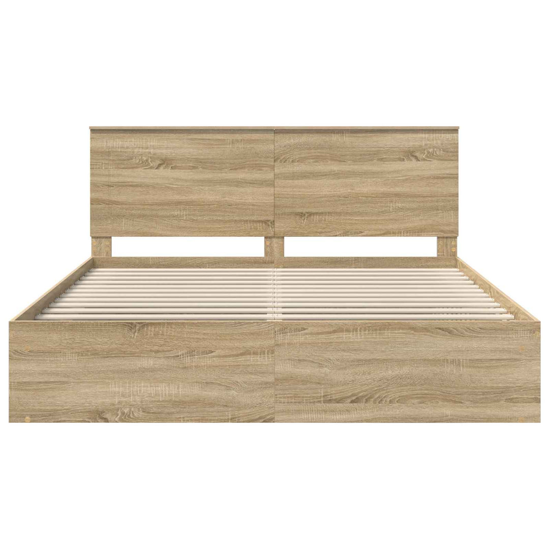 Sengestel med hovedgærde Sonoma 180 x 200 cm Massiv fyrretræ