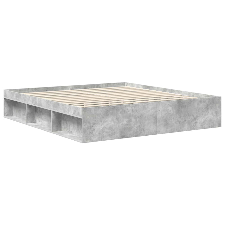Sengestel med hovedgærde Beton 180 x 200 cm Massiv fyrretræ