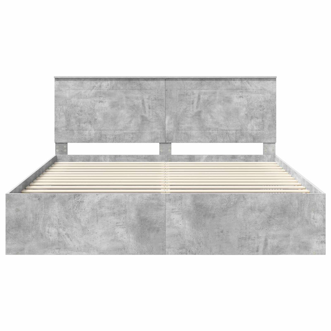 Sengestel med hovedgærde Beton 180 x 200 cm Massiv fyrretræ