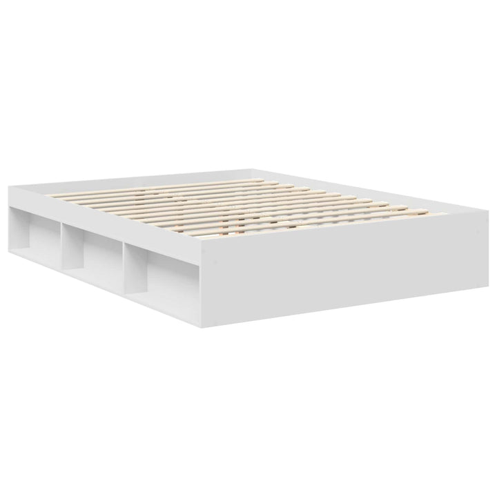 Sengestel med hovedgærde Hvid 150 x 200 cm Massiv fyrretræ