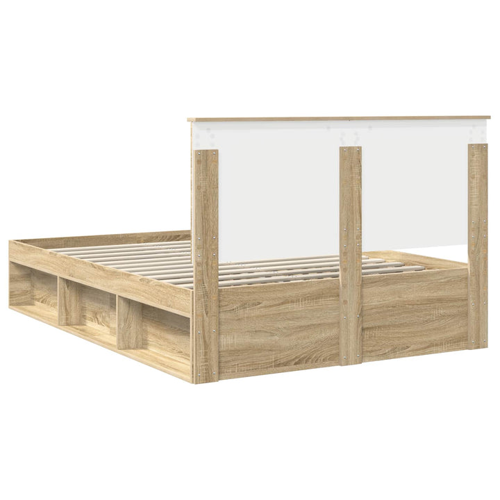 Sengestel med hovedgærde Sonoma eg 150 x 200 cm Massiv fyrretræ