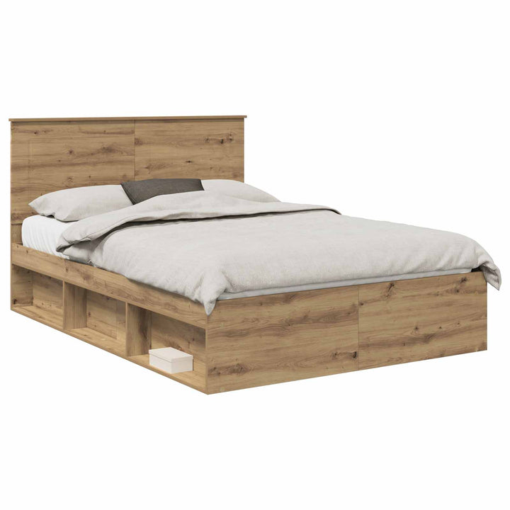 Sengestel med skuffe Artisan eg 150 x 200 cm Massiv fyrretræ