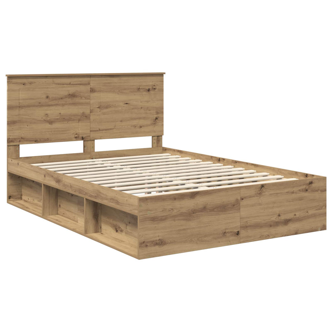 Sengestel med skuffe Artisan eg 150 x 200 cm Massiv fyrretræ