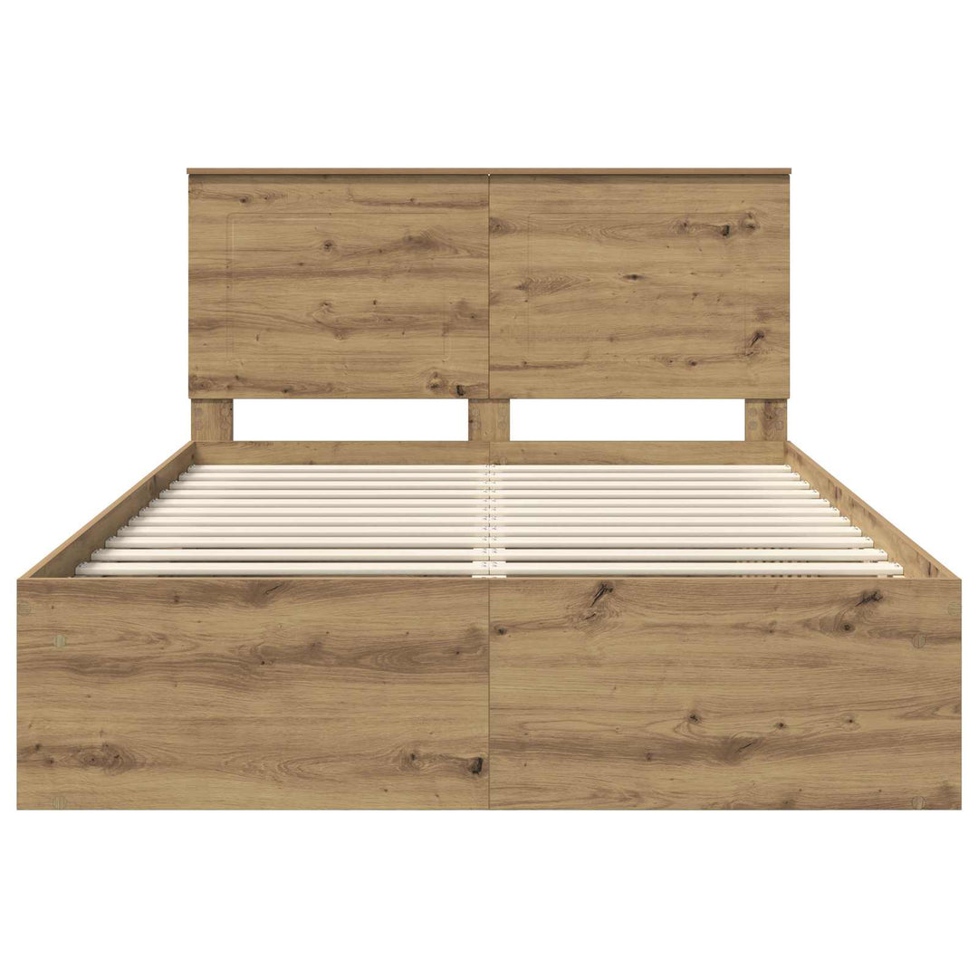 Sengestel med skuffe Artisan eg 150 x 200 cm Massiv fyrretræ