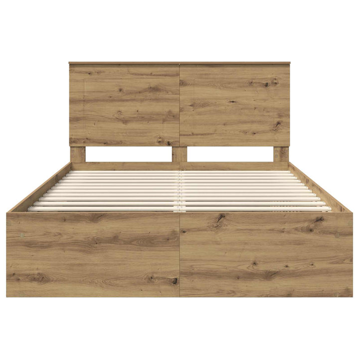 Sengestel med skuffe Artisan eg 150 x 200 cm Massiv fyrretræ