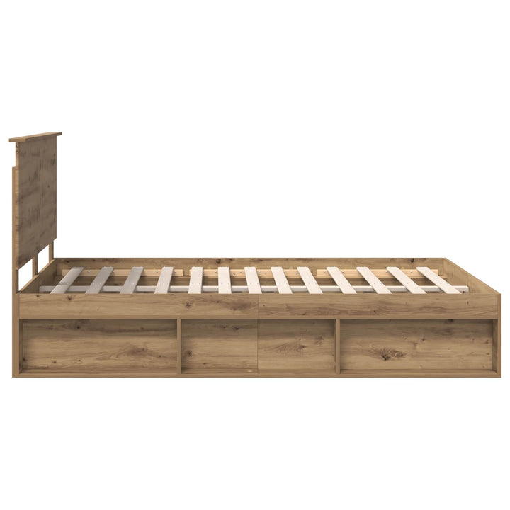 Sengestel med skuffe Artisan eg 150 x 200 cm Massiv fyrretræ