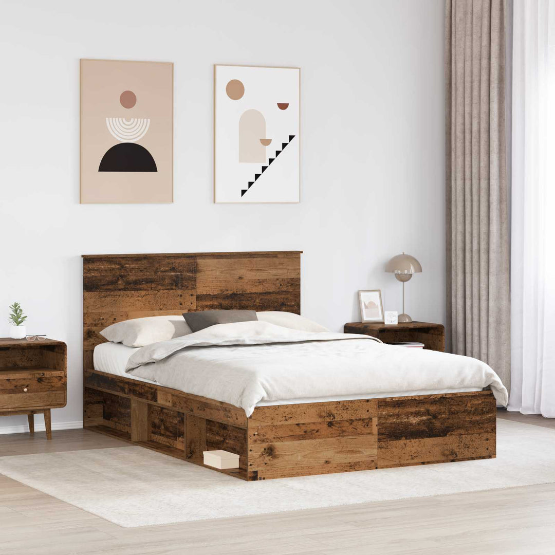 Sengestel Gammelt træ 140 x 190 cm Massiv fyrretræ