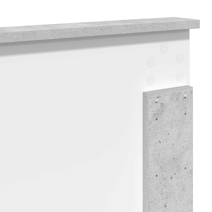 Sengestel med hovedgærde Beton Grå 135 x 190 cm Massiv fyrretræ