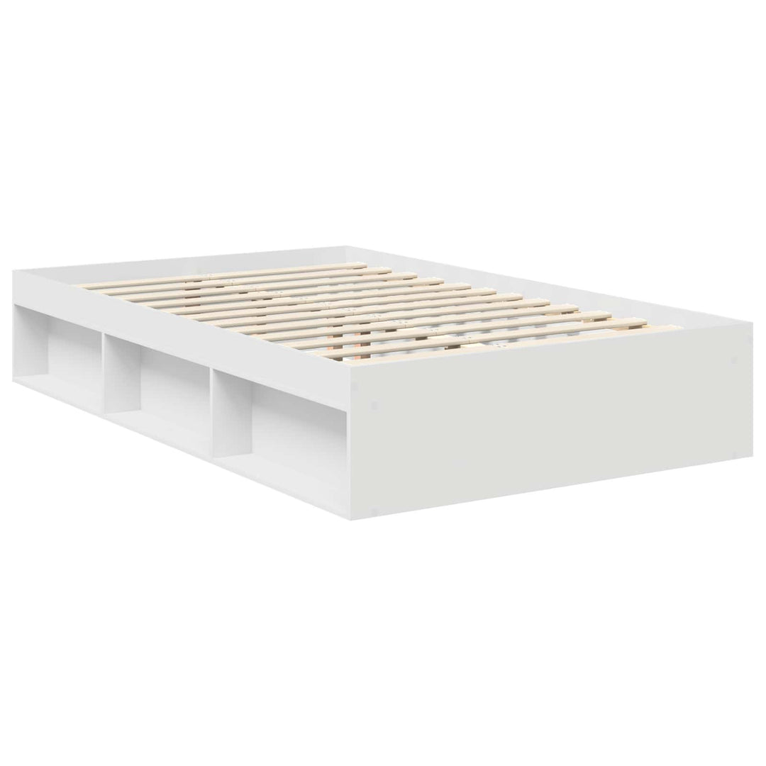 Sengestel med hovedgærde Hvid 120 x 190 cm Massiv fyrretræ