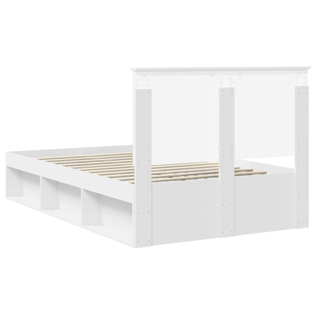 Sengestel med hovedgærde Hvid 120 x 190 cm Massiv fyrretræ