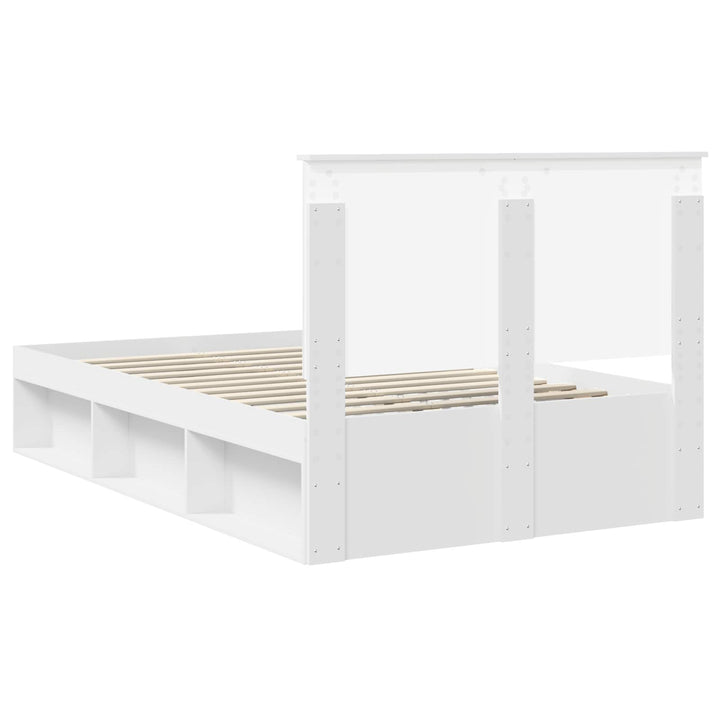 Sengestel med hovedgærde Hvid 120 x 190 cm Massiv fyrretræ