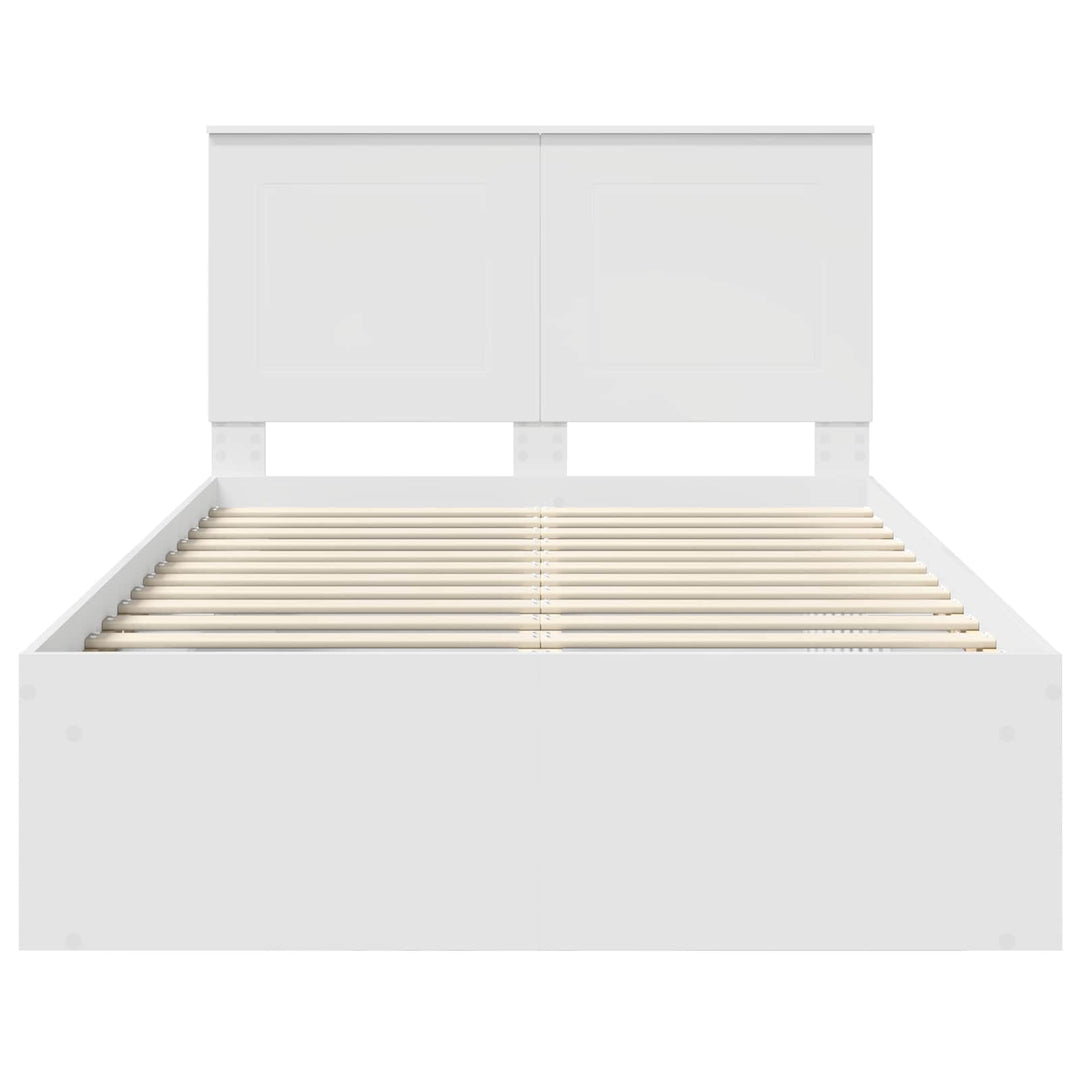 Sengestel med hovedgærde Hvid 120 x 190 cm Massiv fyrretræ