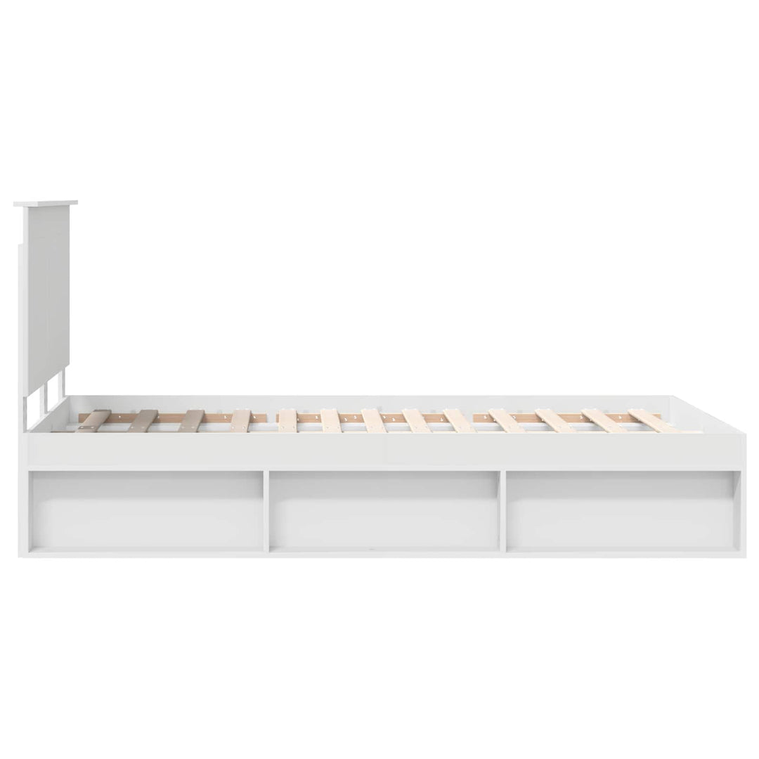 Sengestel med hovedgærde Hvid 120 x 190 cm Massiv fyrretræ
