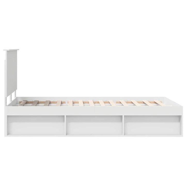 Sengestel med hovedgærde Hvid 120 x 190 cm Massiv fyrretræ