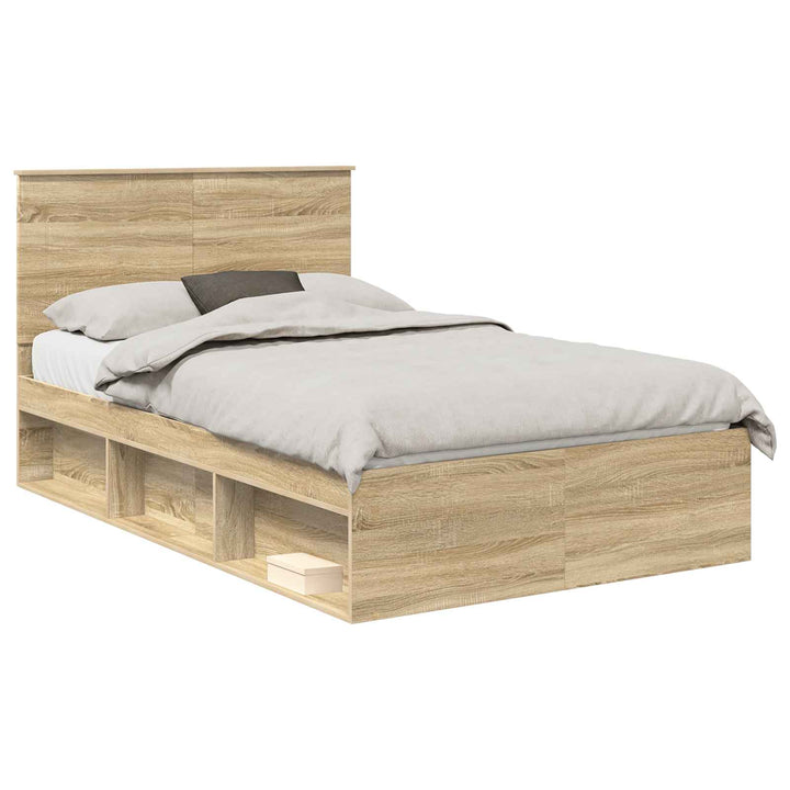 Sengestel med hovedgærde Sonoma 120 x 190 cm Massiv fyrretræ