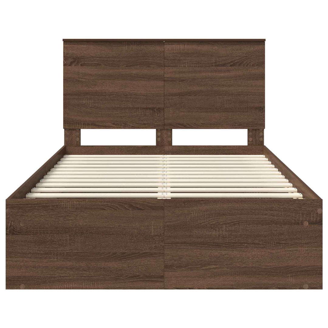 Sengestel med hovedgærde Brun eg 120 x 190 cm Massiv fyrretræ