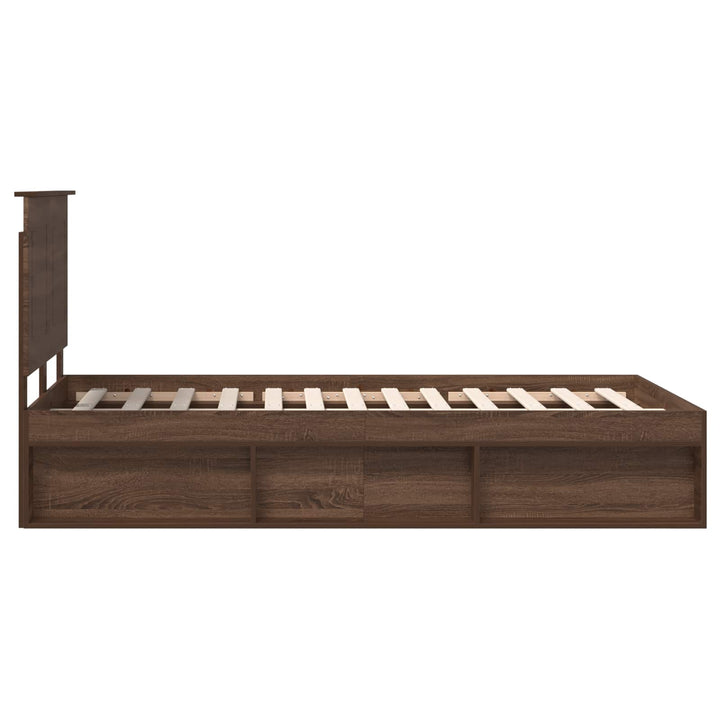 Sengestel med hovedgærde Brun eg 120 x 190 cm Massiv fyrretræ